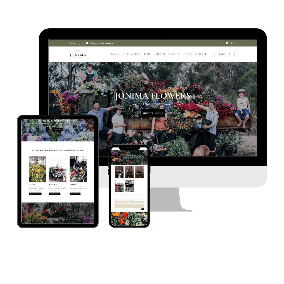 Jonima Flowers Website Design Southern Highlands